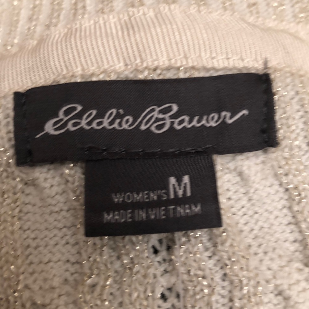 NWT Eddie Bauer sparkly gold cardigan - Picture 4 of 5